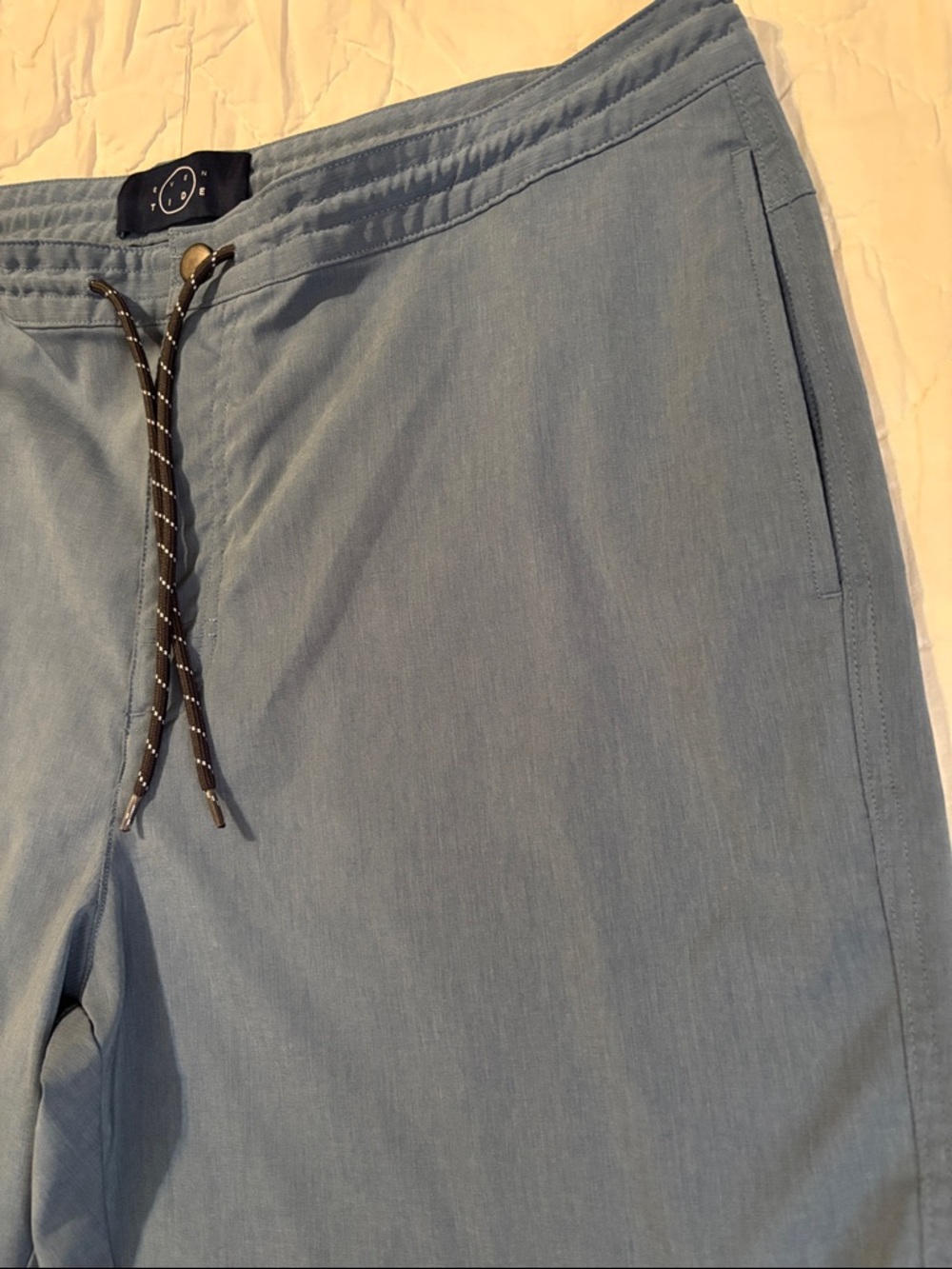 Men's Hybrid Shorts in Slate Blue with Drawcord Waist - Picture 2 of 4